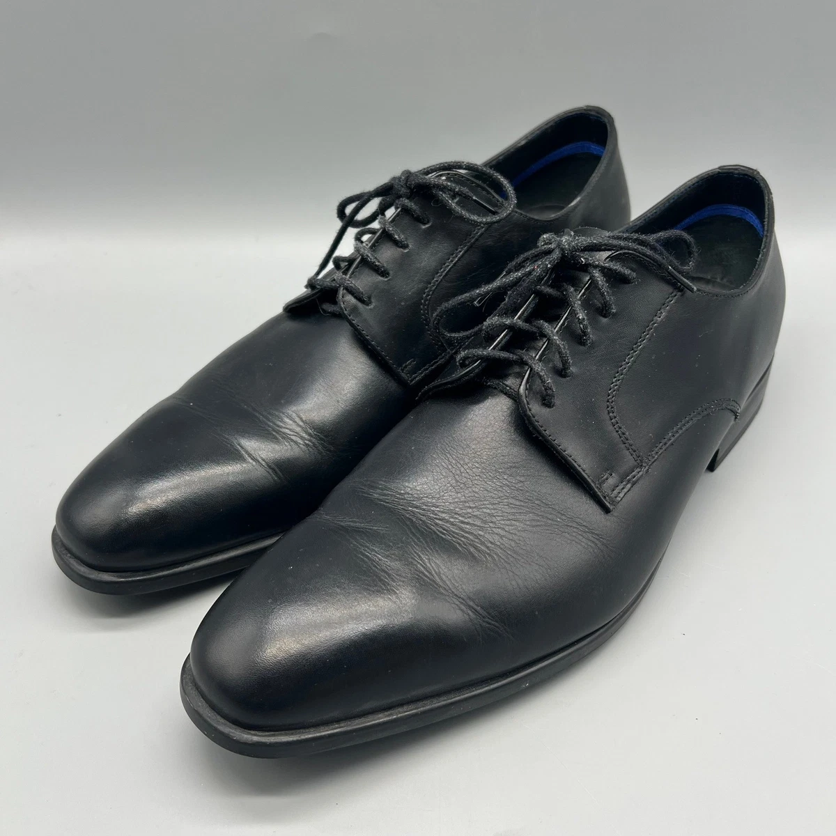 Paul Smith Shoes Mens 10 B Black Leather Square Toe Derby Dress Formal Handmade M2S-GEO01-PCLF-79_30.jpg main image 4
