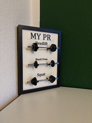 Fitness PR Board   Personal Record Wandbild | Home Gym Deko Deadlift Bench Squat