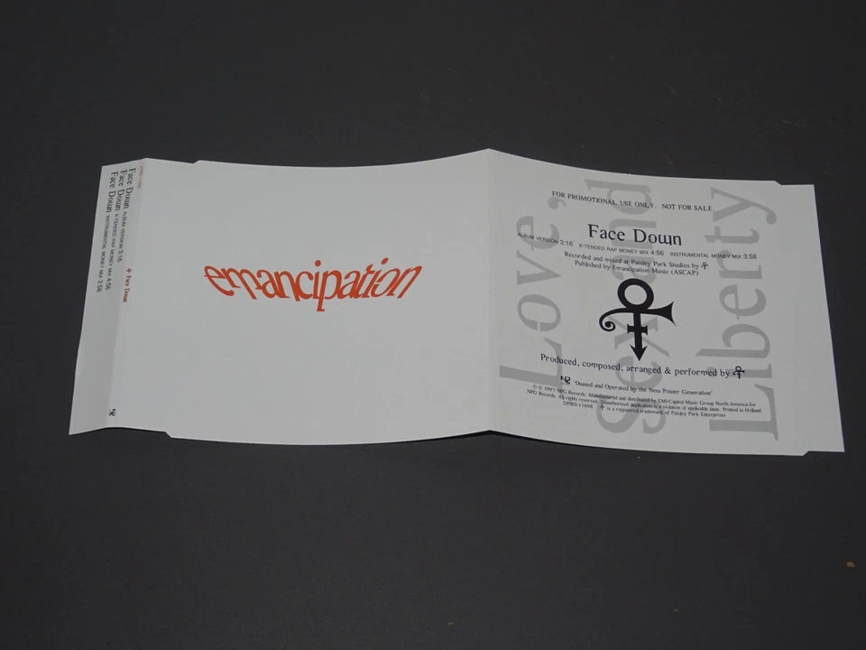 THE ARTIST - FACE DOWN (PRINCE) / 3 TRACK PROMO-MAXI-CD 1997 (MINT-) - Bild 2 von 4