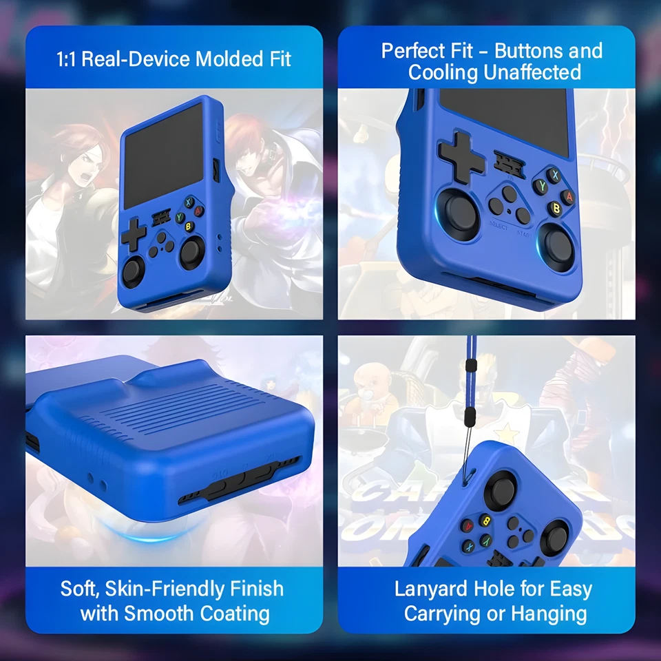 Soft Silicone 360° Protective Case For R36S Handheld Game Console Accessories - Image 2 of 4