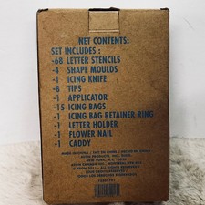 Avon 100 Piece Cake Decorating Letter Press Set Stencils Molds Tips Kit