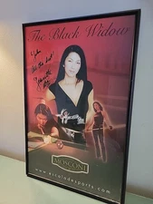 Jeanette Lee Black Widow Hand Signed Autographed 18 X 12 Framed Billiard Picture