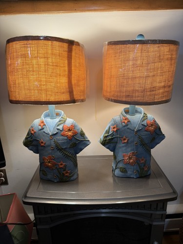 Pair of Hawaiian Jamaica Joe Shirt Lamps Tested and working both of them