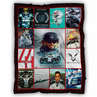 Lewis Hamilton Blanket, F1 Driver Classic F1 Car Printed Fleece, Sherpa Blanket