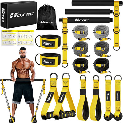 Pilates Equipment, Portable Pilates Bar Kit with Resistance Bands, Professional 