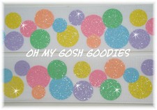 2 1/4 GLITTER RAZZLE DAZZLE DOTS PASTEL JUMBO GROSGRAIN RIBBON MIX 4 HAIRBOW BOW