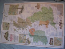 VINTAGE TRAVELER'S MAP OF THE BRITISH ISLES National Geographic April 1974 