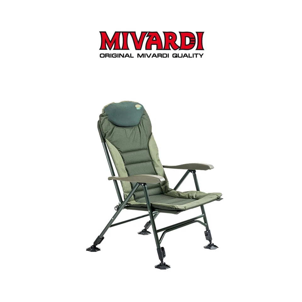 Mivardi Karpfenstühle mit Armlehnen Anglerstuhl klappbar Angelstuhl Schirmhalter - Bild 2 von 3