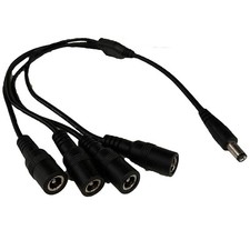DC Power 1 Male to 4 Female 5.5mm x 2.1mm Splitter CCTV Splitter Cable LED Strip