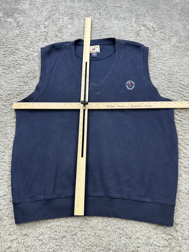 Vtg 1999 US Open Pinehurst No 2 Sweater Men 2XL Navy Blue V Neck Golf Vest 90s - Image 4 of 4
