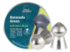 H&N Baracuda Green 150 Count 100% LEAD-FREE 6.35mm .25 Caliber Pellets GERMANY