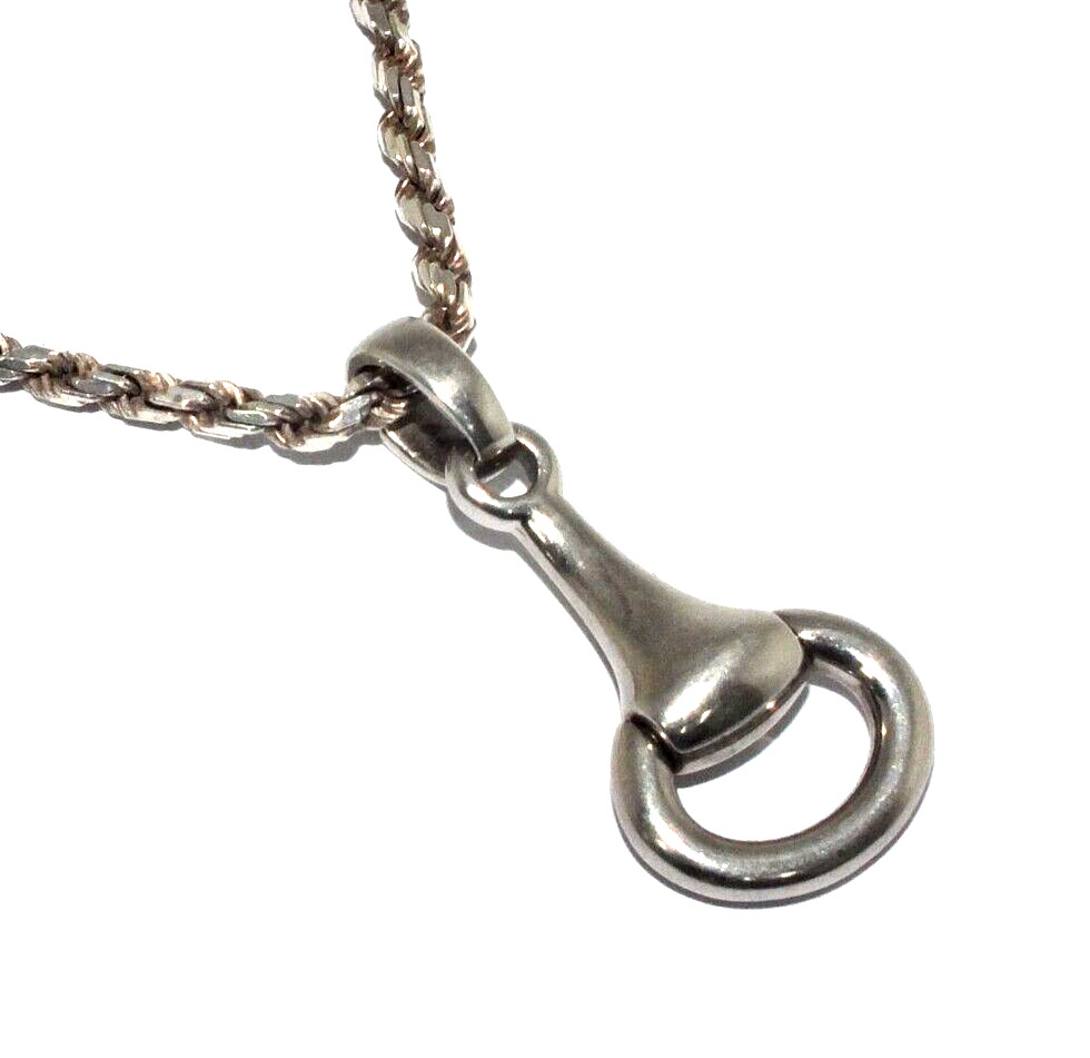 Ladies Ladies Solid Silver Snaffle Bit Drop Penda… - image 3