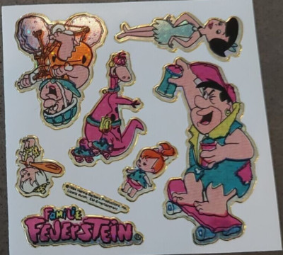 1994 Flintstones Familie Feuerstein German Prism Stickers Sheets Lot of 4 BOGO