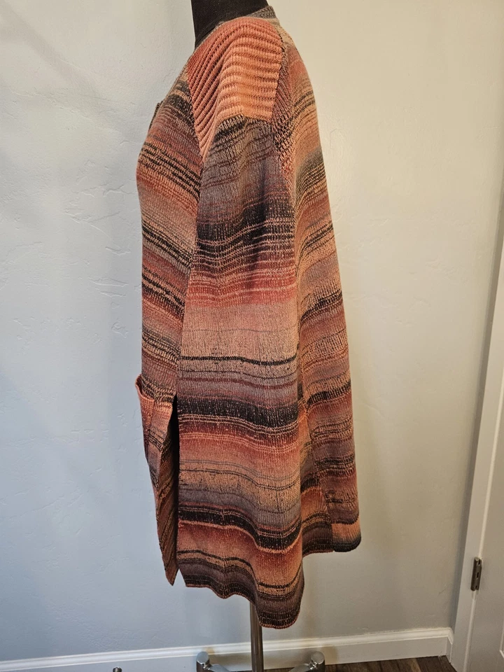 Poncho Kamana Rayas Boho Cremallera Chal Envolvente Grande Foto 2 de 4