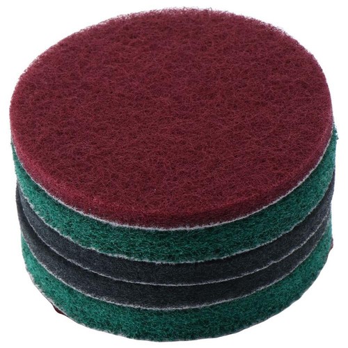 6pcs Green 180 Grit Drill Scuff Pads 5 Inch Buffing Pad for Rust