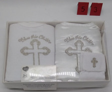 Precious Moments Baby Christening Bodysuit, Bib and Socks Gift Set 3-6 Months