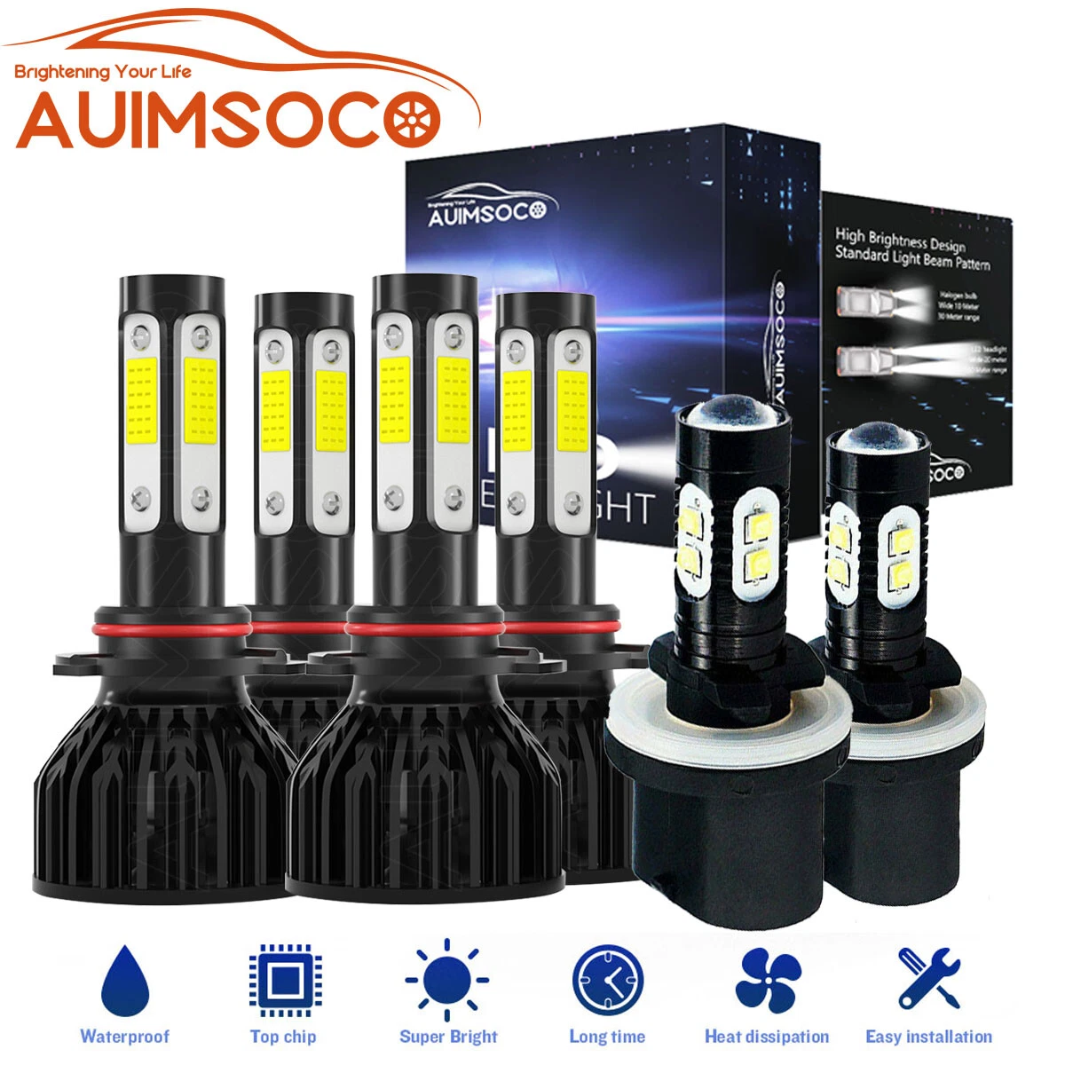 For Chevy Corvette 1996-2004 LED Headlight Bulbs Kit High / Low Beam + Foglight