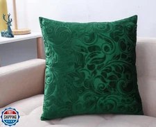 TangDepot Heavy Velvet Embossing Throw Pillow Cover, Classis Floral Anaglyph 