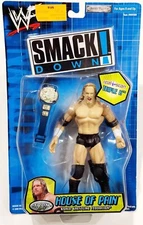 VINTAGE WWF 2000 JAKKS SMACK DOWN HOUSE OF PAIN TRIPLE H HHH W/ BELT FIGURE MOC!
