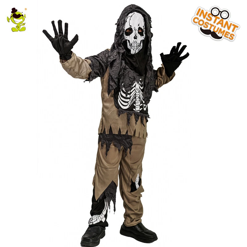 Disfraz de esqueleto fantasma disfraces de zombi de miedo para niños Foto 3 de 4