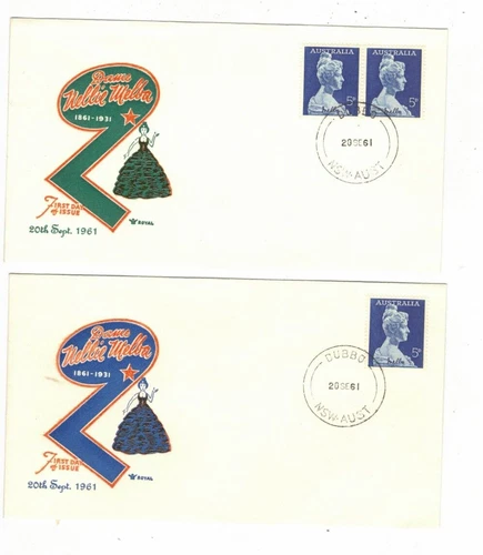 Australia 1961 Melba FDCs,cds DUBBO, ADDISON ROAD  etc    (4 Covers)