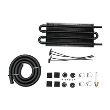 5/16" Oil Cooler 4 Pass Universal Tube+Fin Transmission Cooler Kit Aluminium