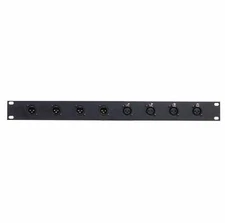 1RU Rack Panel with 4 XLR Male & 4 XLR Female Front / 2 Shielded RJ45 Rear