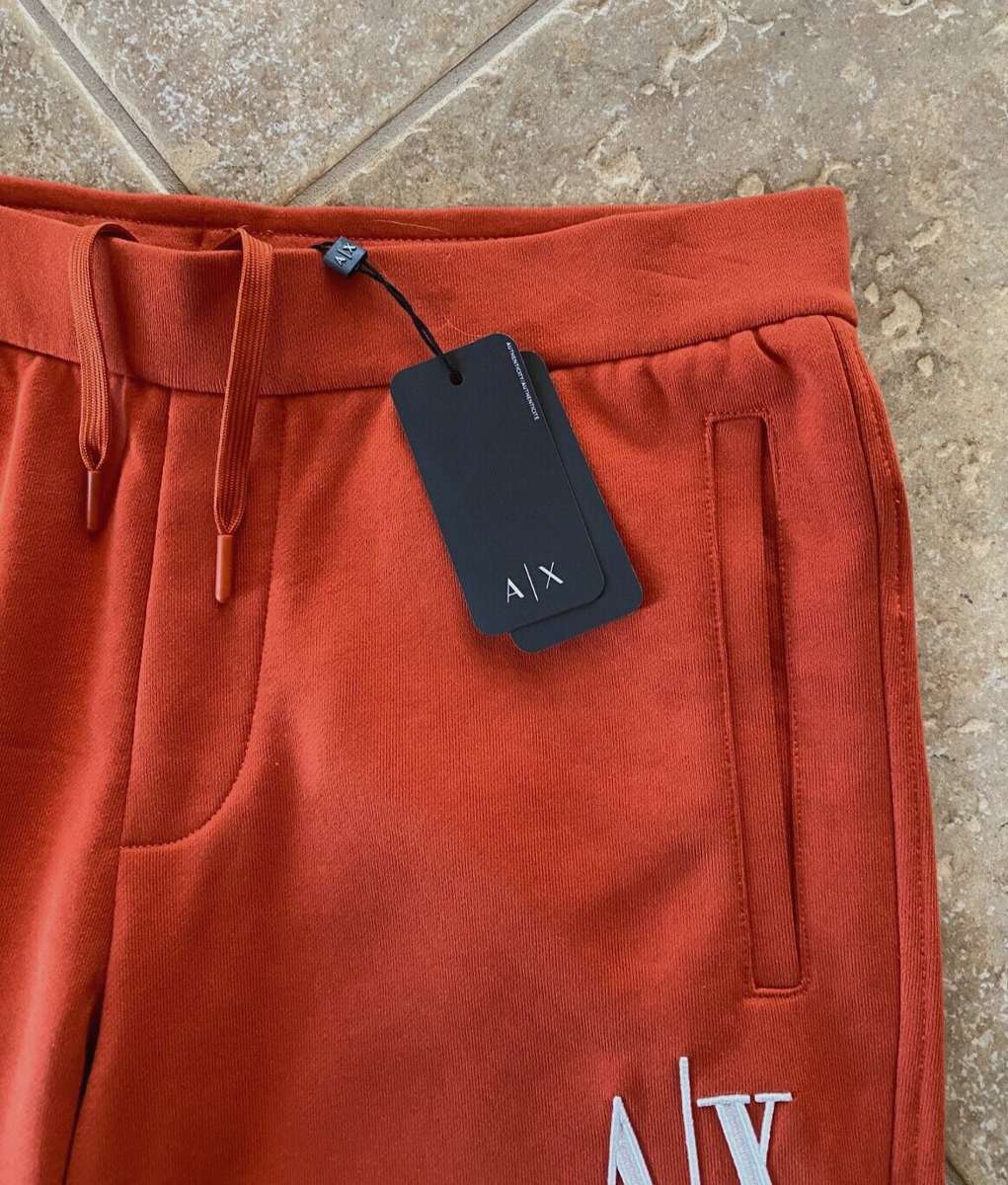 Armani Exchange Fleece Bermuda Shorts Men XL Red wWhite A/X Armani Exchange Fleece Bermuda Shorts Men XL Red wWhite A/X