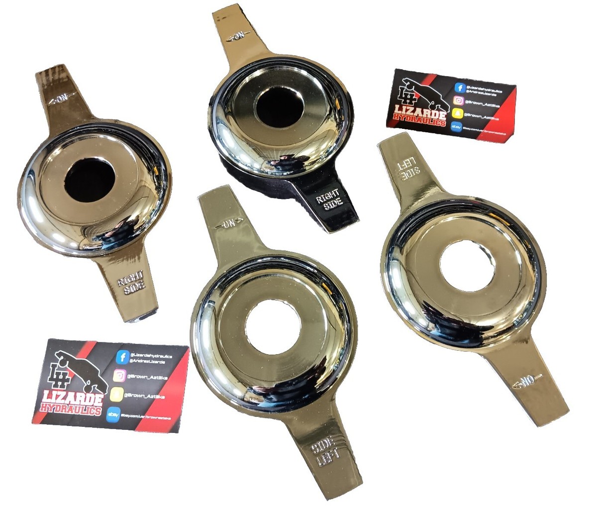 CHROME 2 Bar Straight Knockoff Spinners W/chip Recess *1 Set | eBay