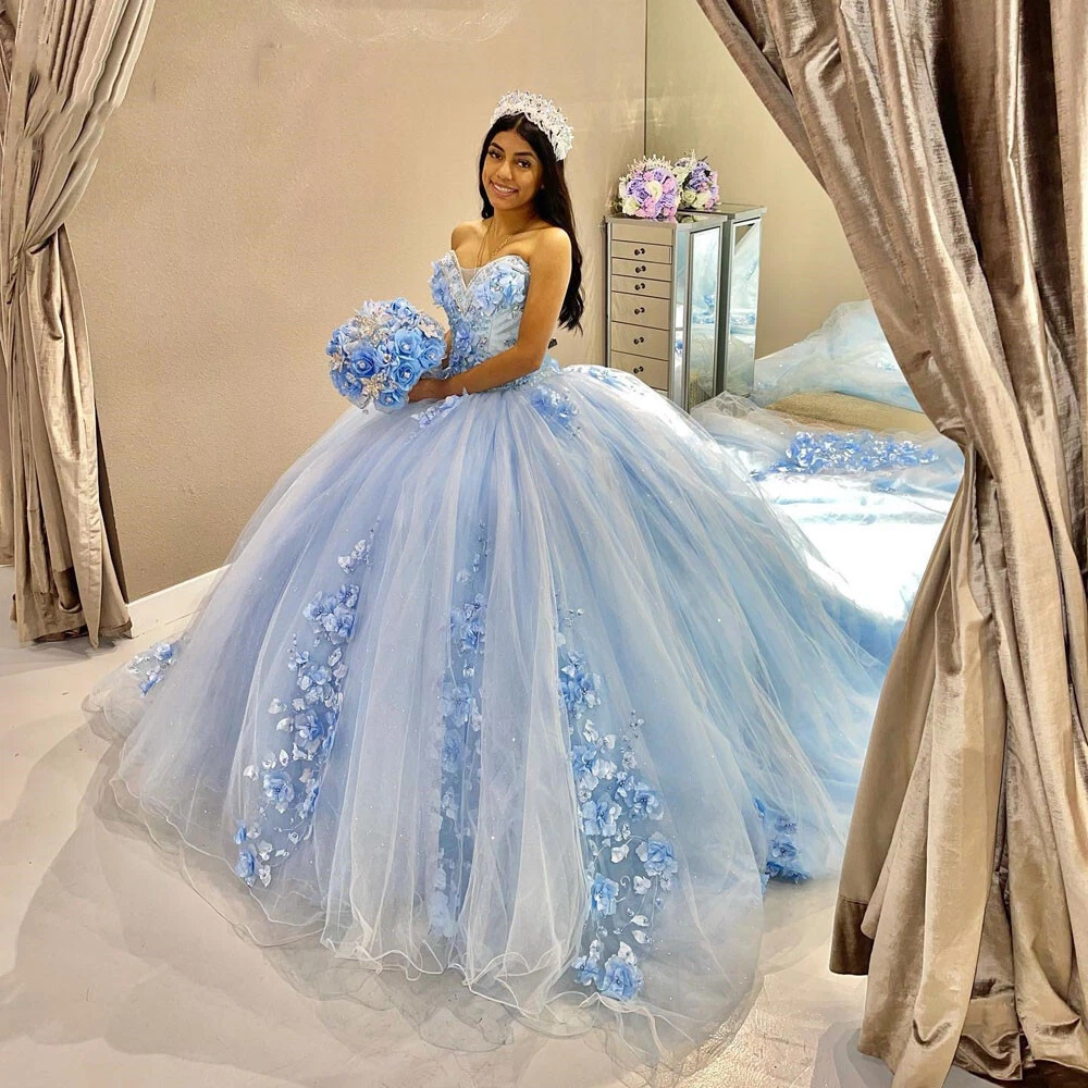 Light Blue Flower Girl Dresses Simple Bow Elegant Princess Satin Ball Gown  For Kids Birthday Party First Communion Dress - AliExpress