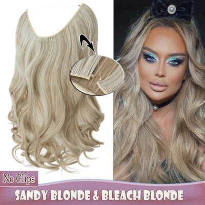 One Piece Invisible Wire Hair Extensions Thick Clip In Hairpiece Real as Human