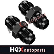 8AN to 8AN Male Flare Coupler Union Straight Fuel Hose Adapter Fitting 2Pcs