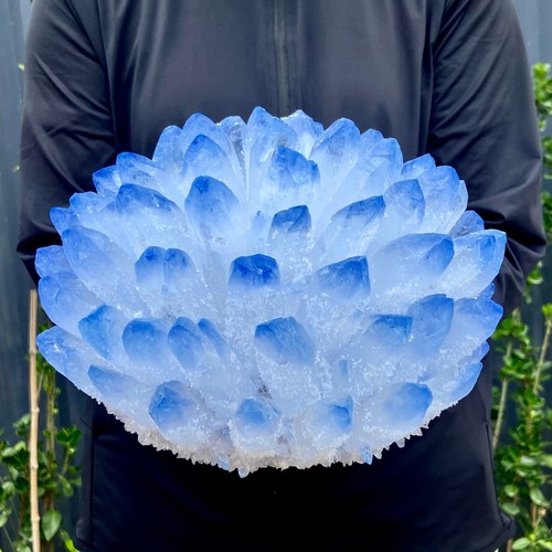 15.3LB New find sky blue phantom quartz crystal cluster mineral sample - 第 9/13 張圖片