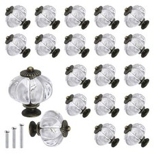 Set of 20 Clear Acrylic Pumpkin Cabinet Knobs Vintage Decorative Handles