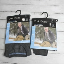 Cuddl Duds Men's Base Layer Shirt Pants Size S Waffle Thermal Underwear Lot Gray