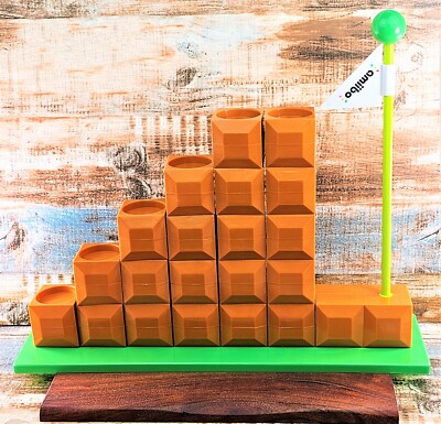 NINTENDO AMIIBO Super Mario Bros Display Stand End Level Stairs Block Flag Pole
