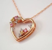 Women's Gorgeous Heart Pendant Round Simulated Diamond In 14K Rose Gold Plated