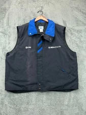 Vintage Bellsouth Quilted Vest Mens 2XL Blue Softshell Quilted Lined CWA Logo