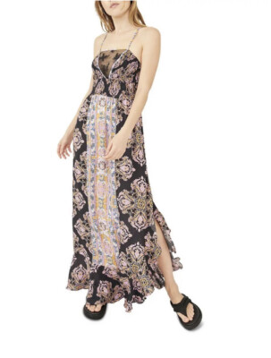 Free People That Moment Womens Lace Trim Long Summer Maxi Dress XS NWT |  eBay