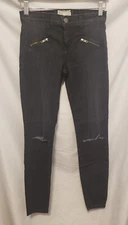 Current Elliott Jeans Sz 26 Waist Heather Black Skinny Ankle Length Mid Rise