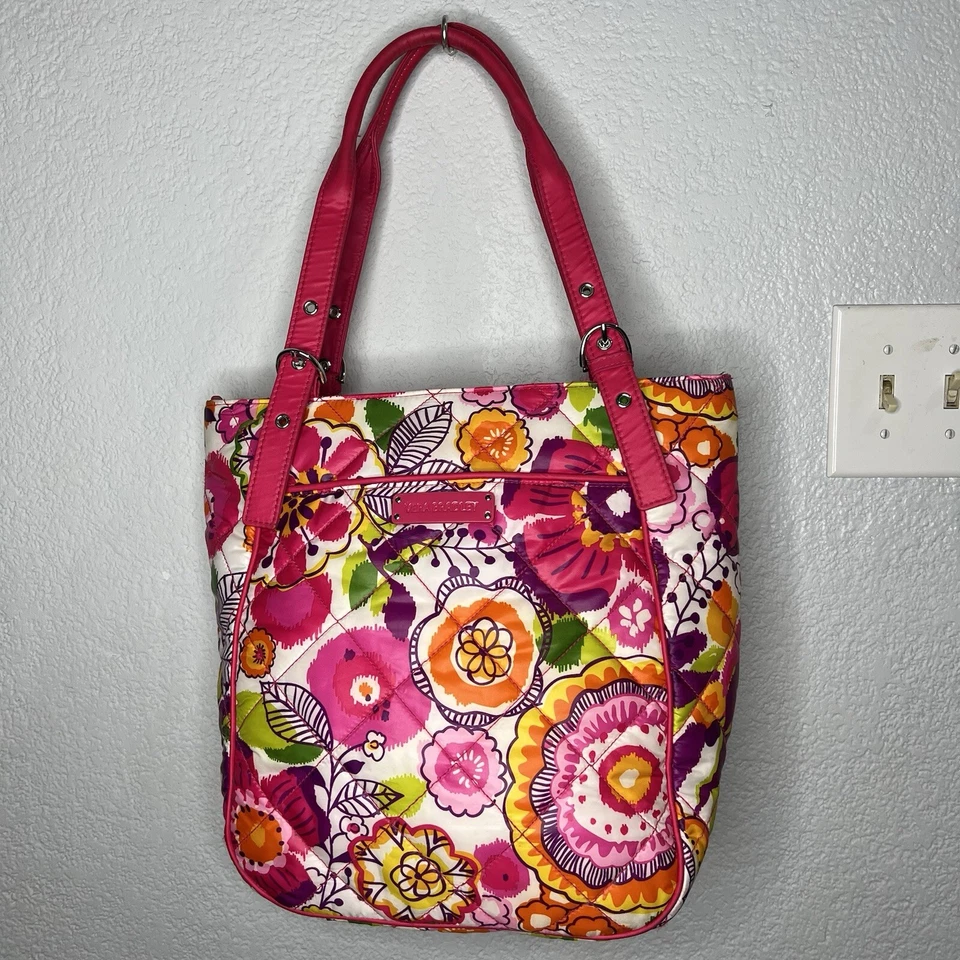 Bolso de Mano Vera Bradley Clementine Rosa Hinchado/Blanco Multicolor Floral Mediano Foto 2 de 4