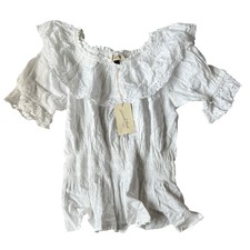 Universal Thread Womens White Peplum Ruffle B...