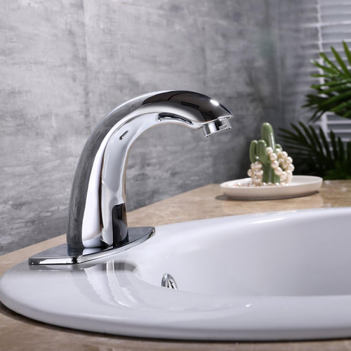 Touchless Waschtischarmatur, Bewegungsautomatischer Sensor Wasserhahn mit Lochabdeckung P - Bild 4 von 12