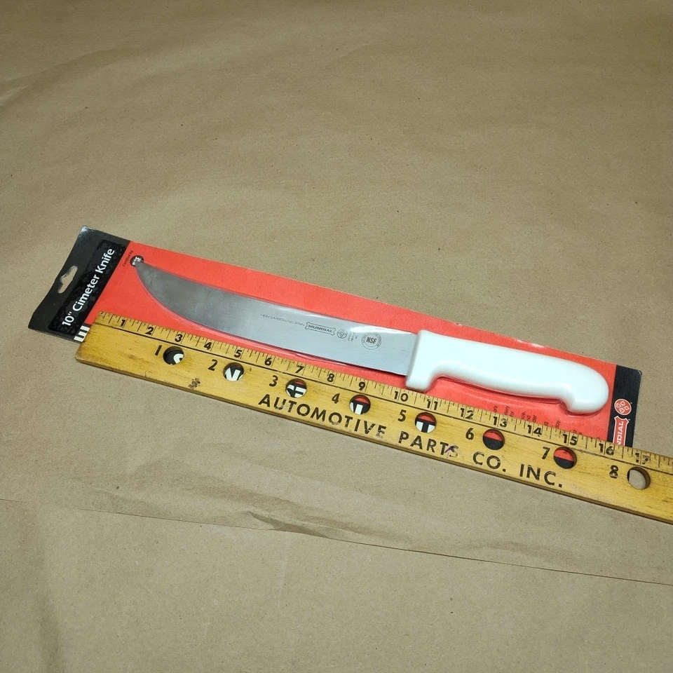Cuchillo Carnicero Mundial Cimeter, Blanco 15.75'' Largo Alto Carbono/Sin Manchas NSF 5617 Foto 2 de 4