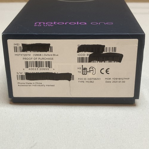Smartfon Motorola One 5G UW TYLKO PUSTE PUDEŁKO - Zdjęcie 3 z 4