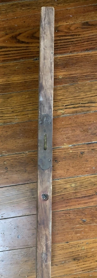 Rare Antique Disston & Morss  Wood & Brass 26" Carpenters Level Keystone Tool Co - Image 2 of 4