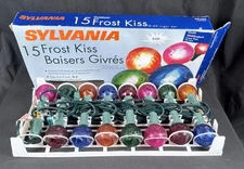 ✨Vintage Sylvania G-40 FROST KISS Color Christmas 15 Lights Indoor/Outdoor Set✨