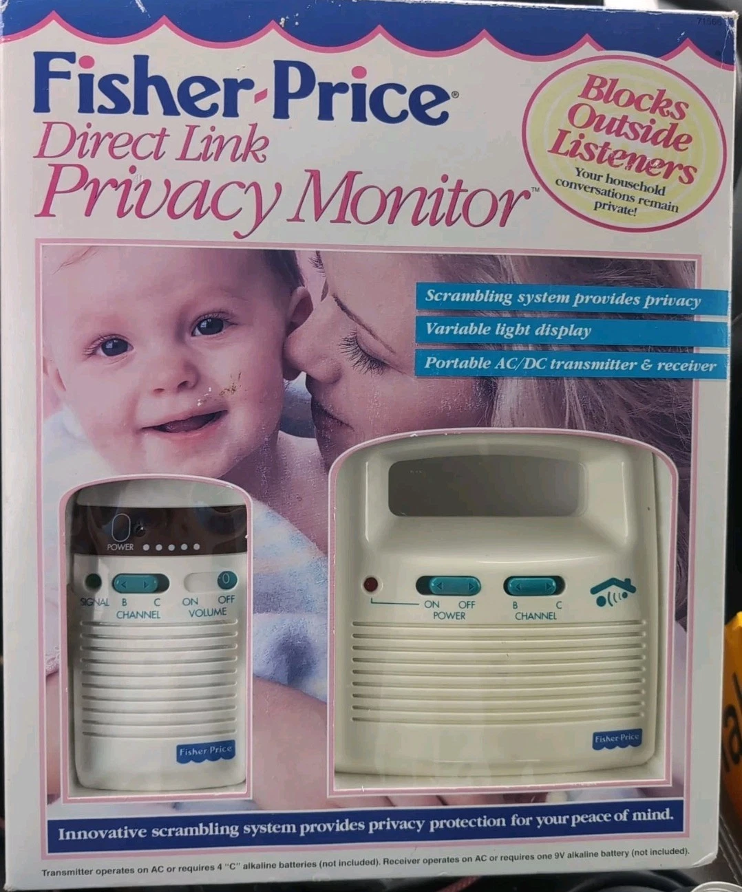 Fisher Price 1997 New Direct Link Privacy Baby Monitor Operate on AC/ Batteries