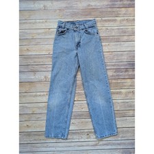 Levi's Vintage Slim Jeans Kids 11 100% Cotton Light Wash USA Made Orange Tab
