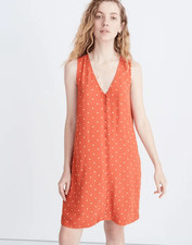 Madewell Heather Button-Front Dress in Polka Dot